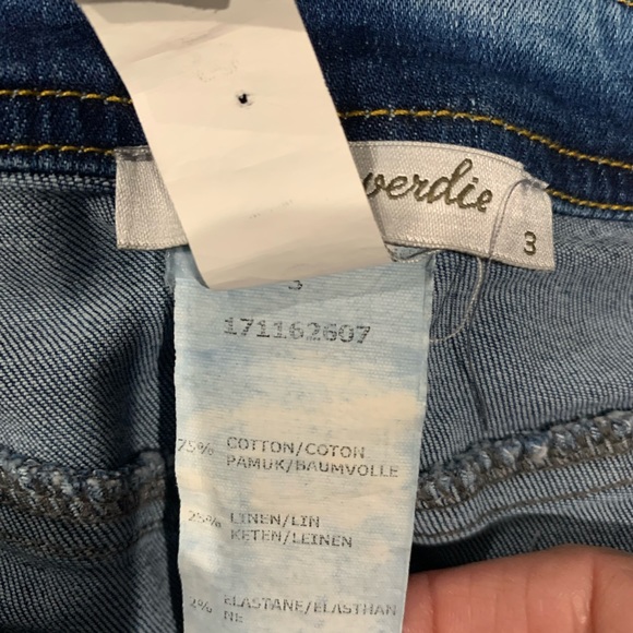 ANGELS NEVER DIE Mini Skirt Linen & Denim Combo Size 3 Large - Picture 4 of 6